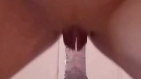 Horny Chubby Teen GF riding her dildo and licking her own Cum